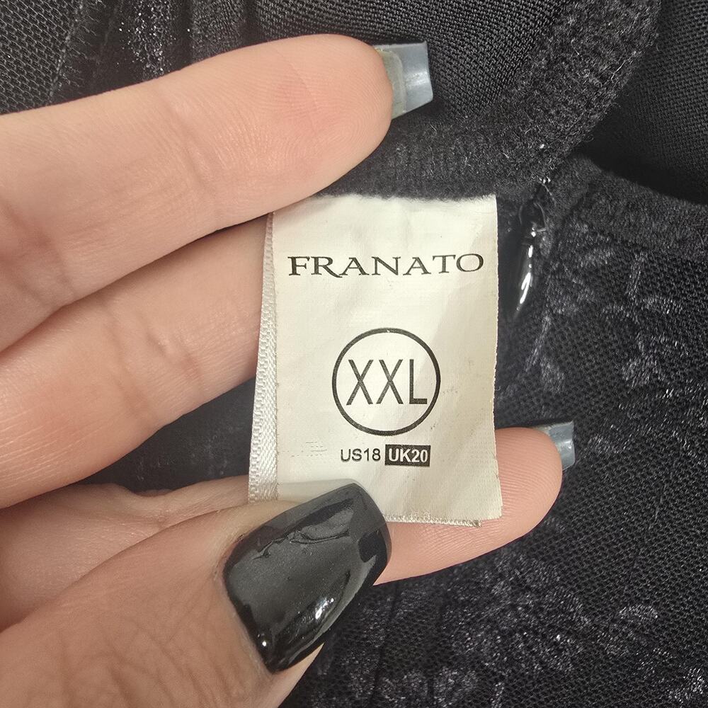 FRANATO Bodysuit Shapewear Women 2XL Black Mesh Floral Front Zip Corselette Faja - Picture 6 of 9